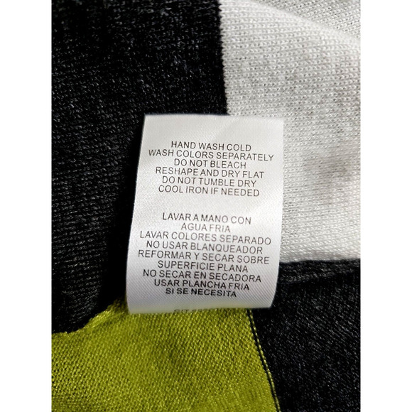 Danny & Nicole ~Woman Size M~ Green/Gray Striped Sweater Knit Dress 3/4 Sleeve. - Picture 9 of 11